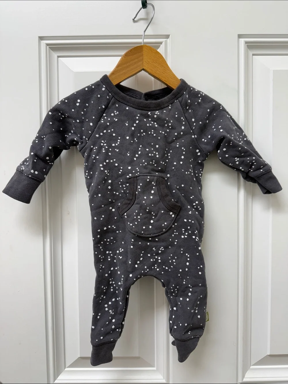 Speckled Charcoal Gray Footie One-Piece for 0-3 months